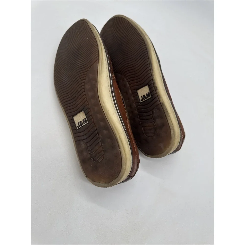 JOHNSTON and MURPHY SIZE 9 Brown Leather McGuffey Woven Loafer Slip On Men